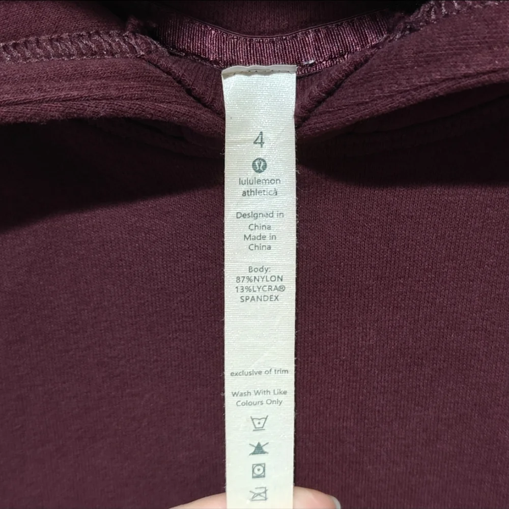 Lululemon All Yours Hoodie Maroon Red Size 4 Pullover - Picture 4 of 6